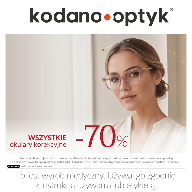 70% na WSZYSTKIE okulary korekcyjne