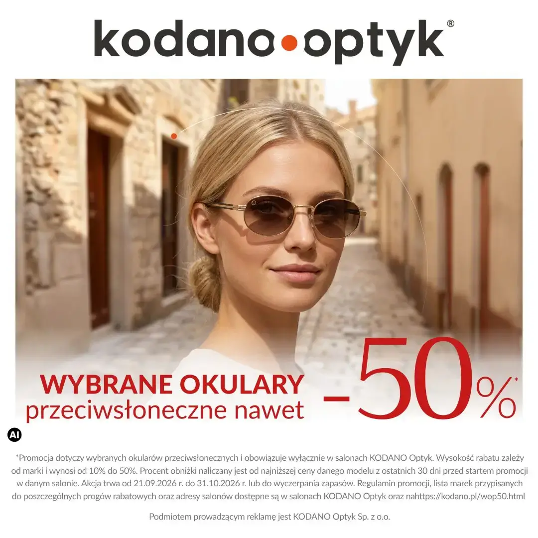 Okulary przeciwsłoneczne nawet 50% taniej w KODANO Optyk!